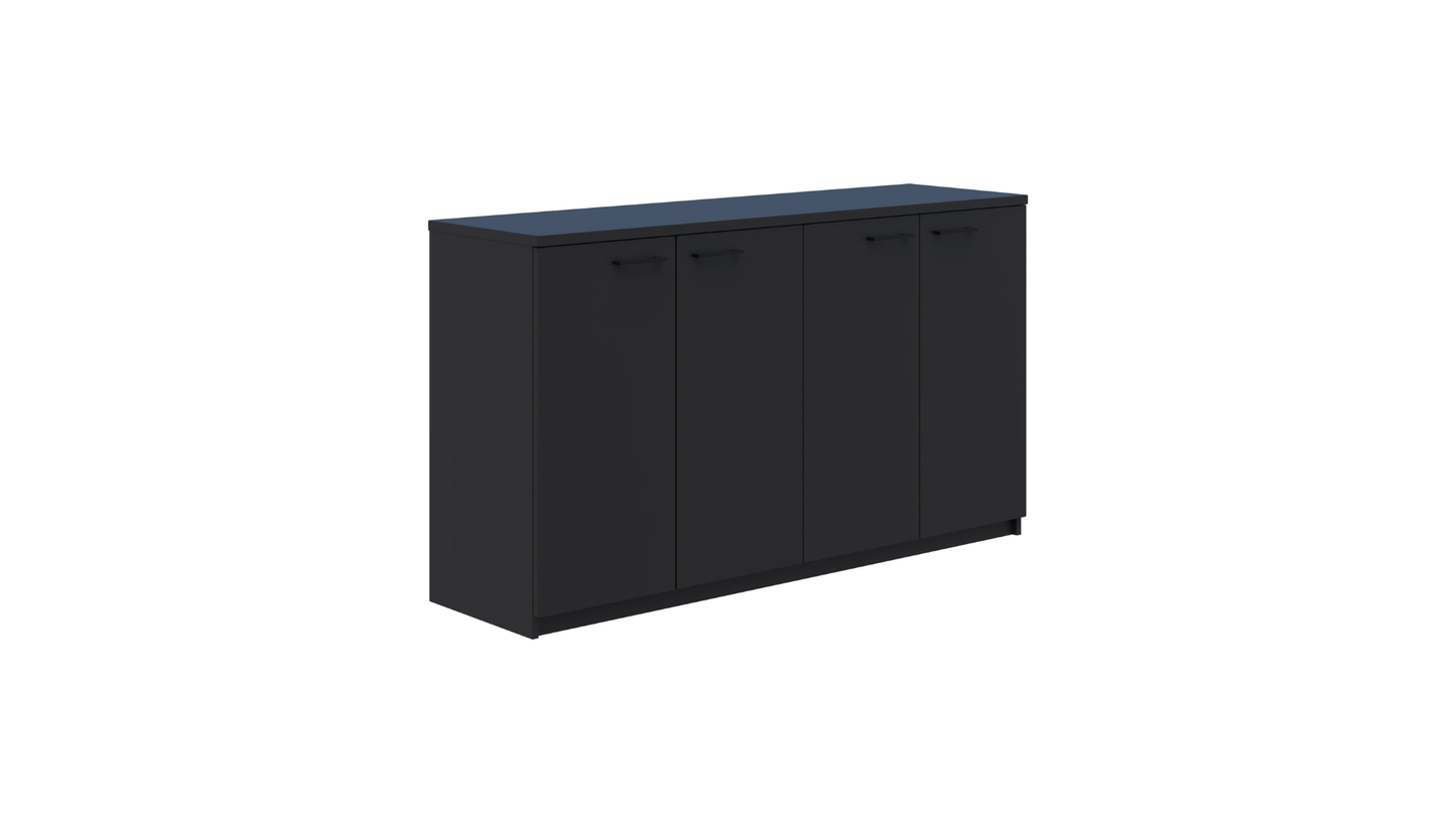 900 x 1600 / Non Locking / Black Rapid Credenza