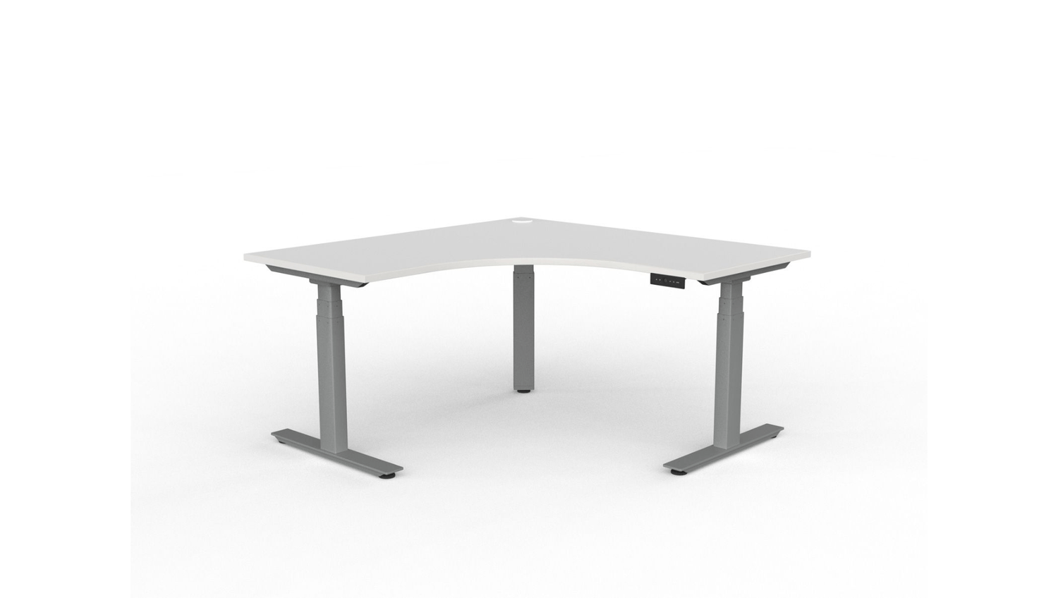 Desks Silver / 1500L x 1500L Agile Electric 90° Workstation