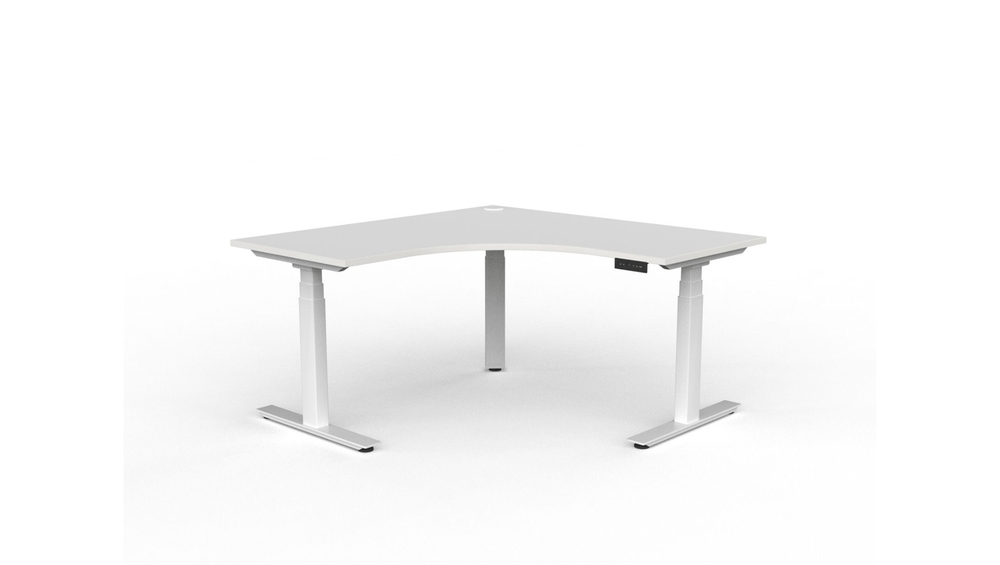 Desks White / 1500L x 1500L Agile Electric 90° Workstation