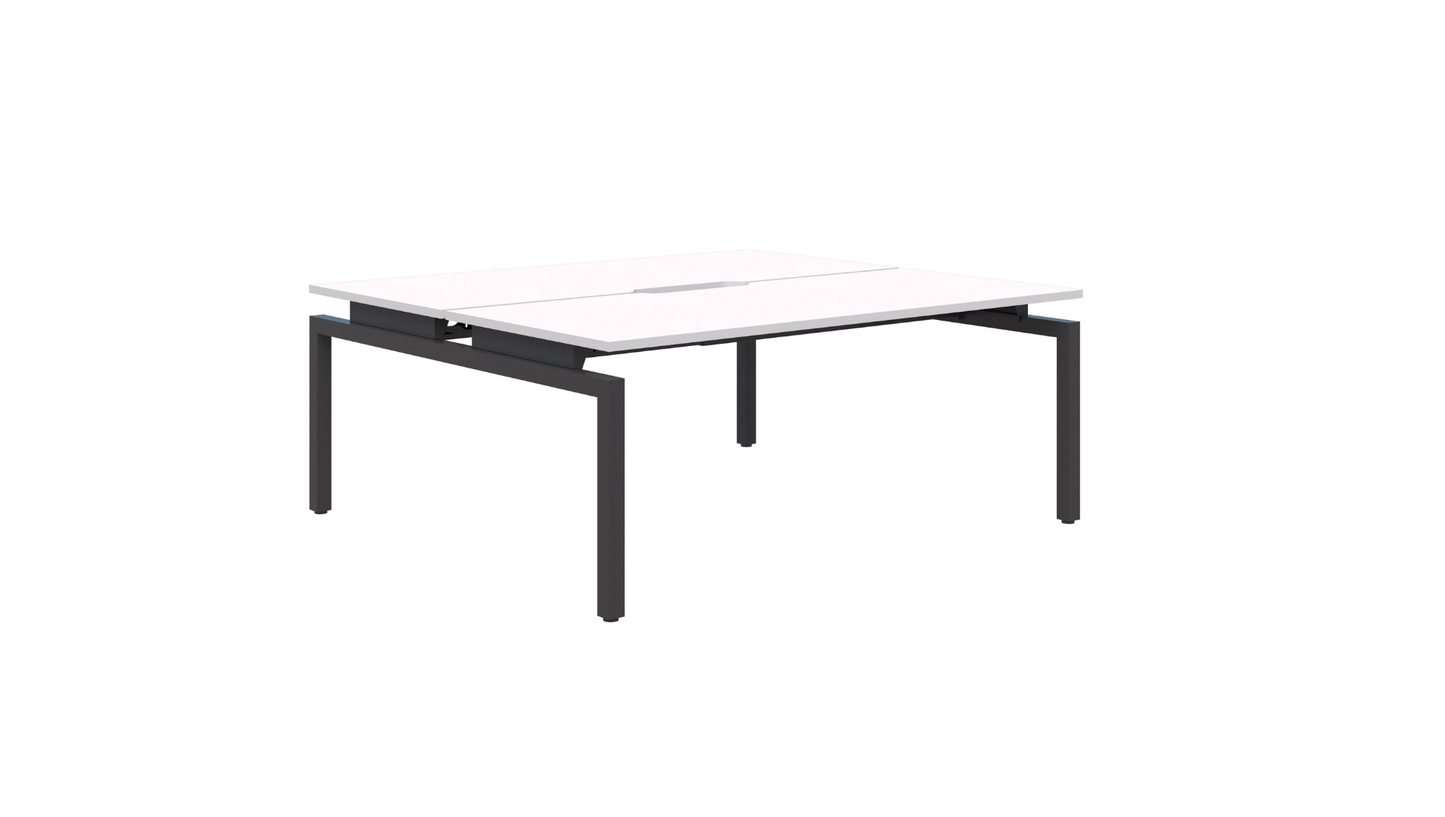 Desks 2x1200x700 / Black / White Balance Pod Back-to-Back Desk