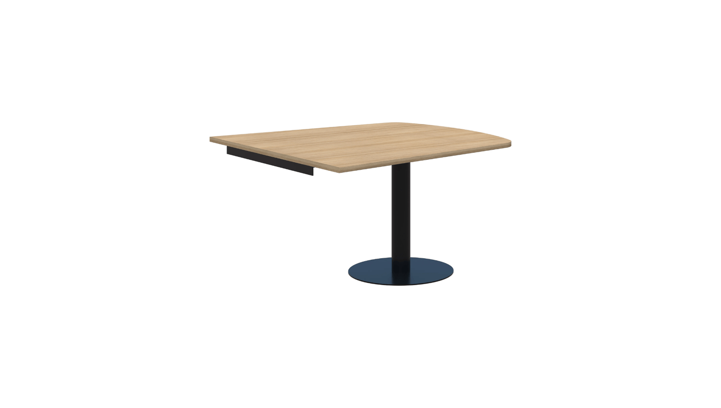 Tables 1200 x 1000 / Round Black / Classic Oak Classic Trapezium Wall mounted Table