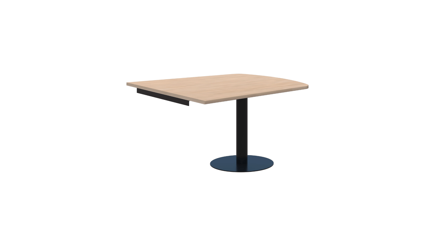 Tables 1200 x 1000 / Round Black / Refined Oak Classic Trapezium Wall mounted Table