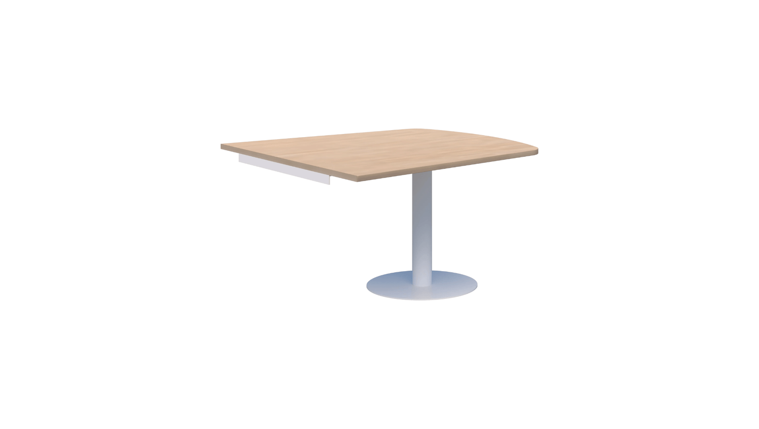 Tables 1200 x 1000 / Round White / Refined Oak Classic Trapezium Wall mounted Table