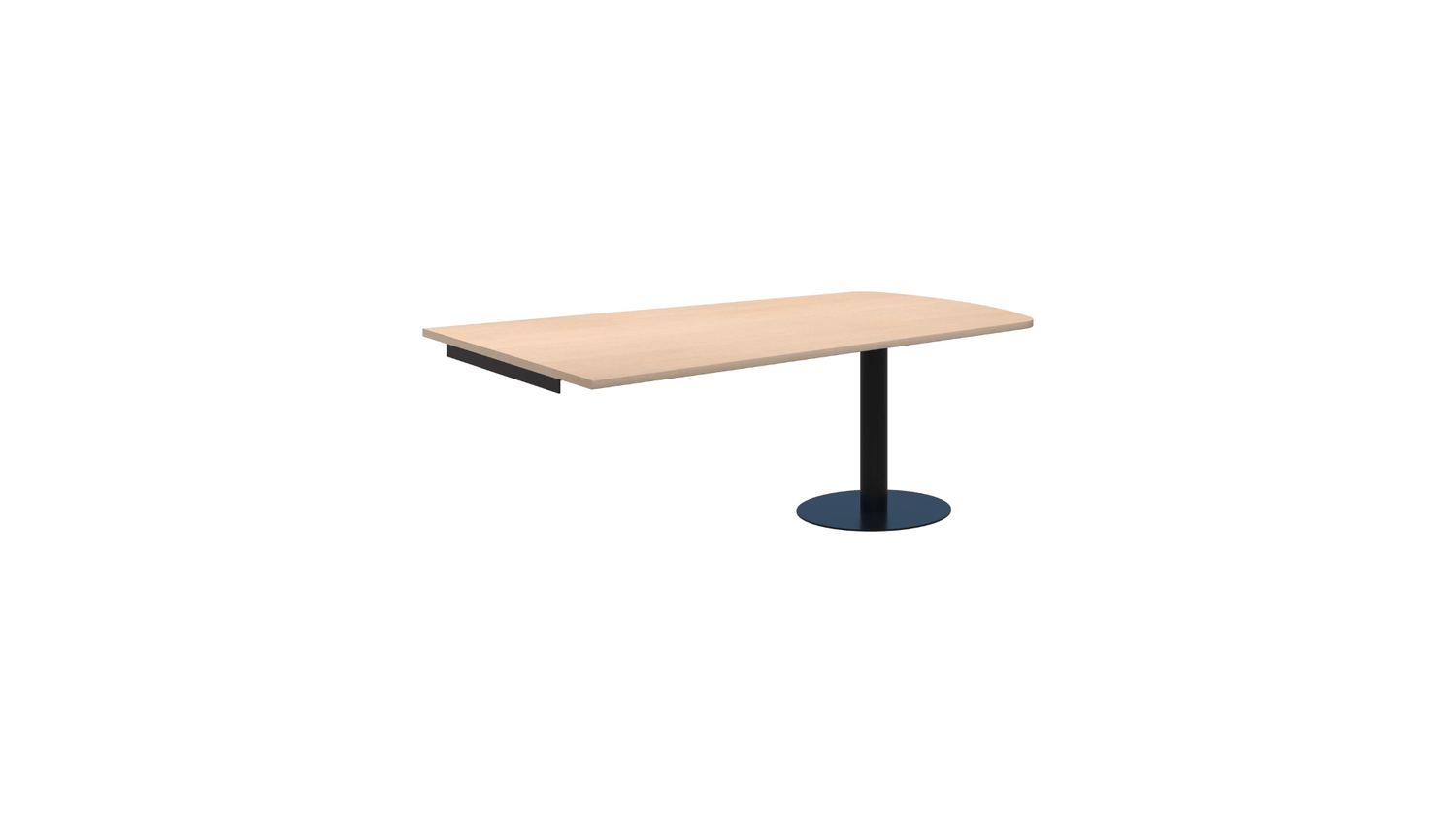 Tables 1800 x 1000 / Round Black / Refined Oak Classic Trapezium Wall mounted Table