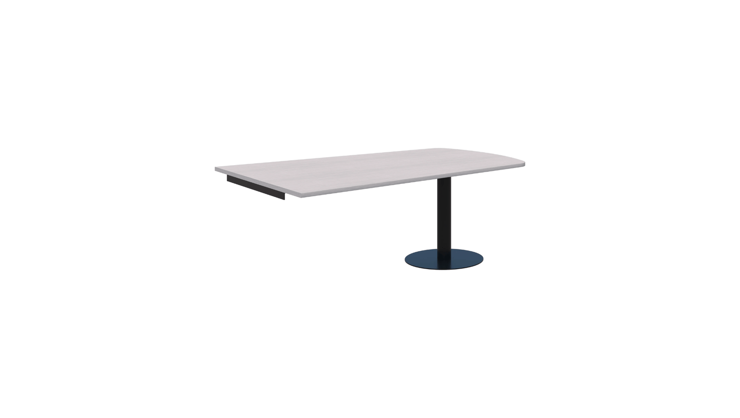 Tables 1800 x 1000 / Round Black / Silver Strata Classic Trapezium Wall mounted Table