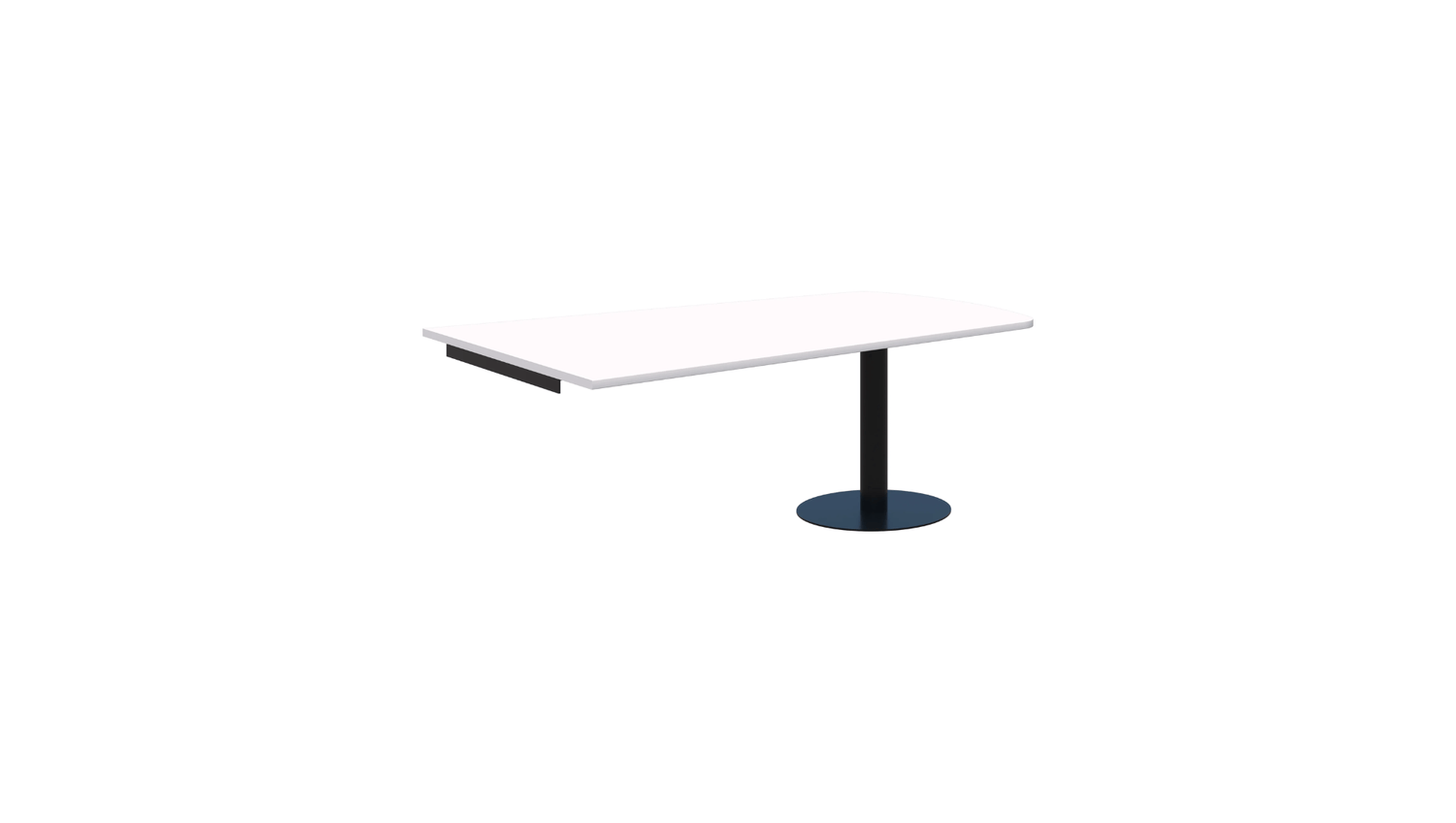 Tables 1800 x 1000 / Round Black / White Classic Trapezium Wall mounted Table