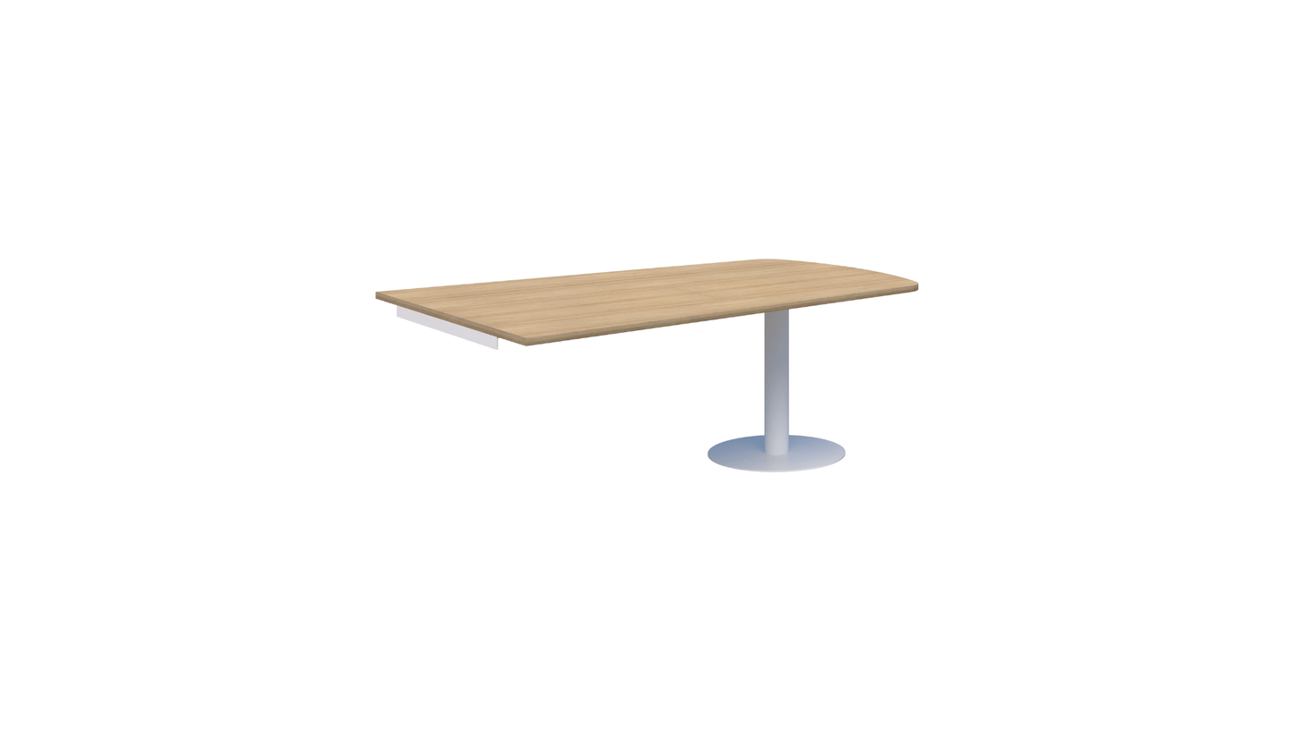 Tables 1800 x 1000 / Round White / Classic Oak Classic Trapezium Wall mounted Table