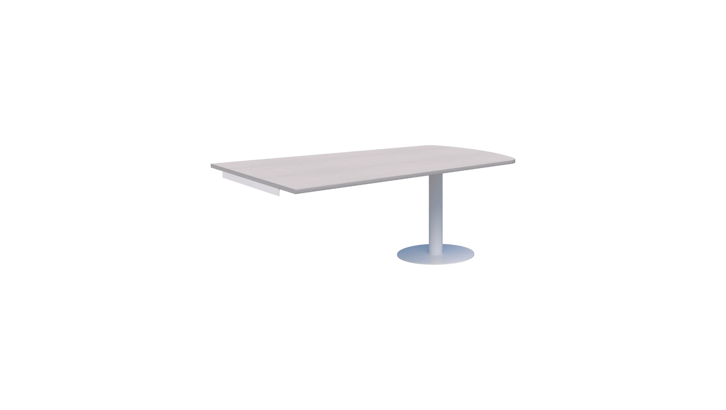 Tables 1800 x 1000 / Round White / Silver Strata Classic Trapezium Wall mounted Table