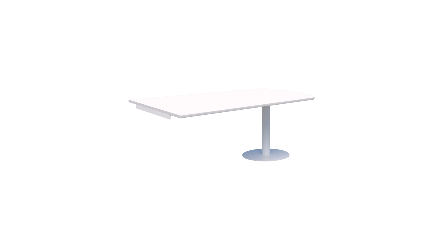 Tables 1800 x 1000 / Round White / White Classic Trapezium Wall mounted Table