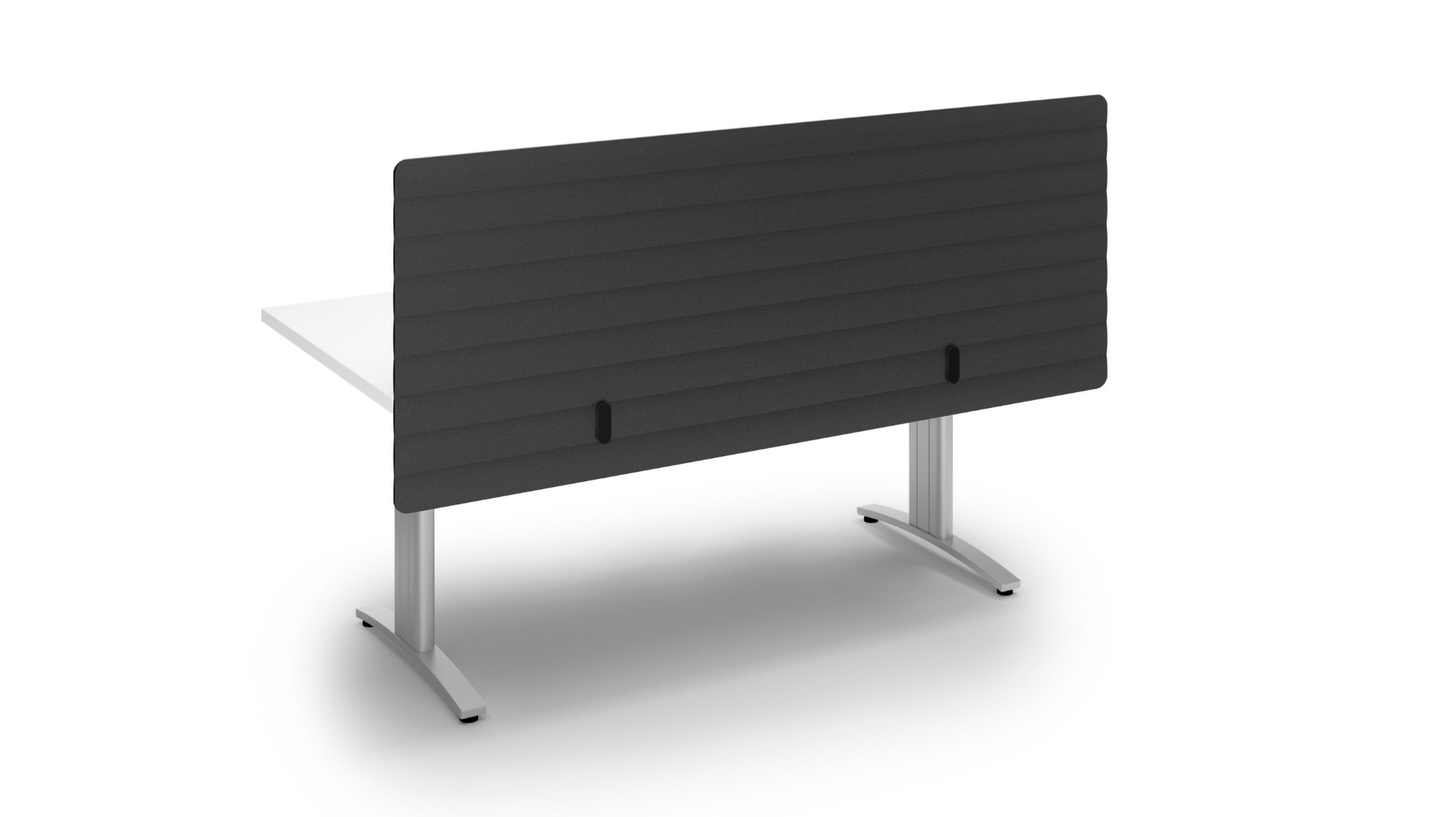 Partitions 600 x 1200 / Dark Grey Desk Screen Wave Panel