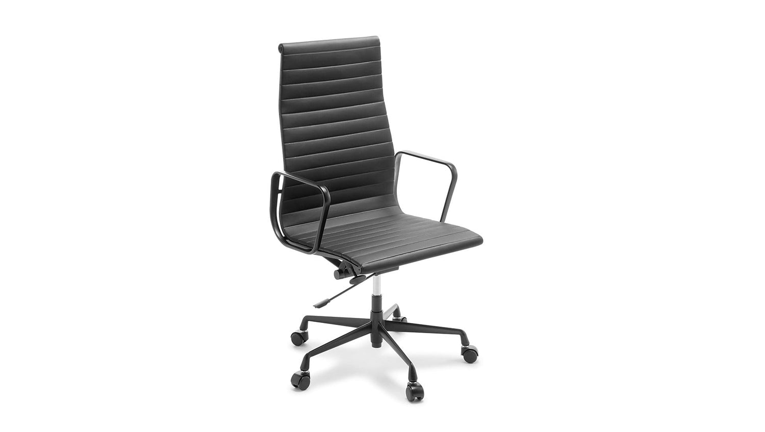 Seating High back / Black Leather / Black Powdercoat Eames Replica Classic Chair