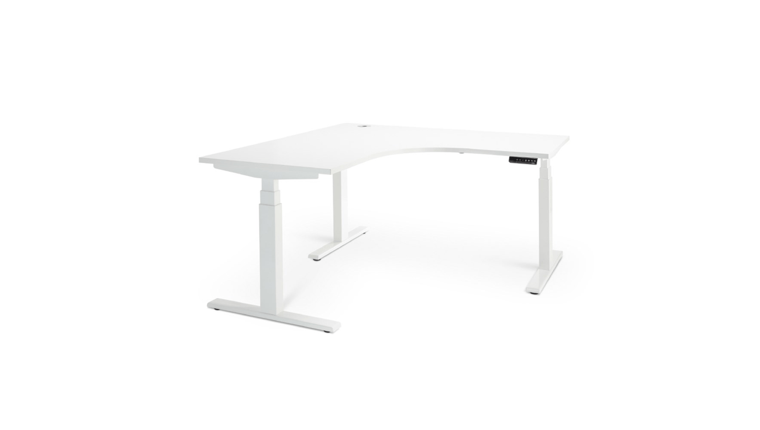 Desks 1500 x 1500 x 700 / White / White Enhance Electric Height Adjustable Corner Desk