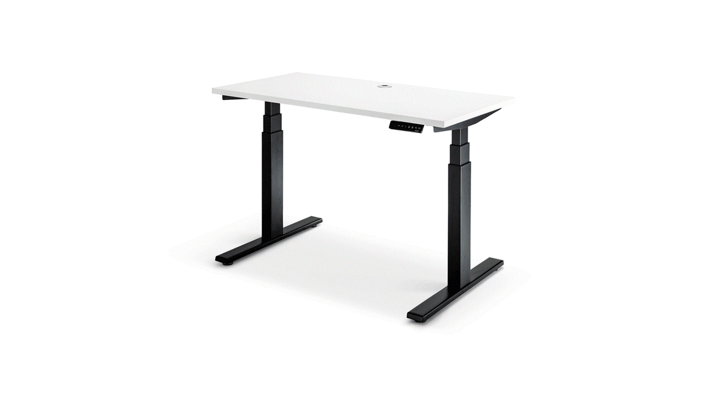 Desks 1200x600 / Black / White Enhance Electric Height Adjustable Desk