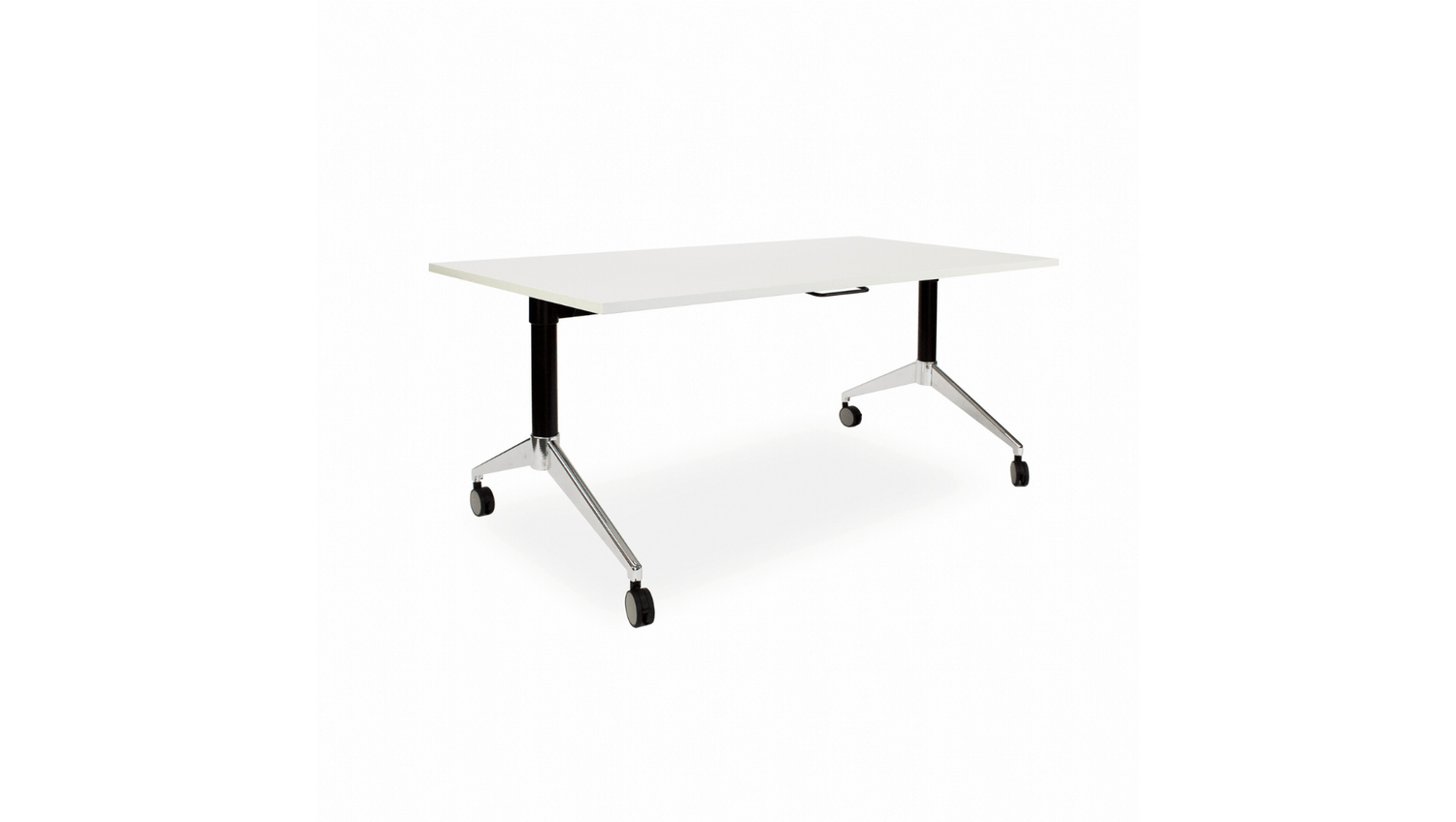 Tables 1600 x 800 / Chrome / White Gravitate Flip Table
