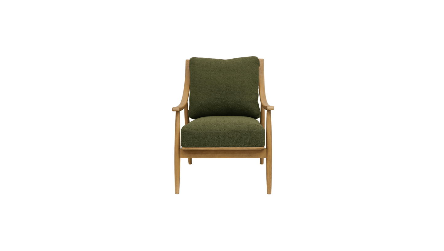 Soft Seating Olive Boucle Greer Armchair