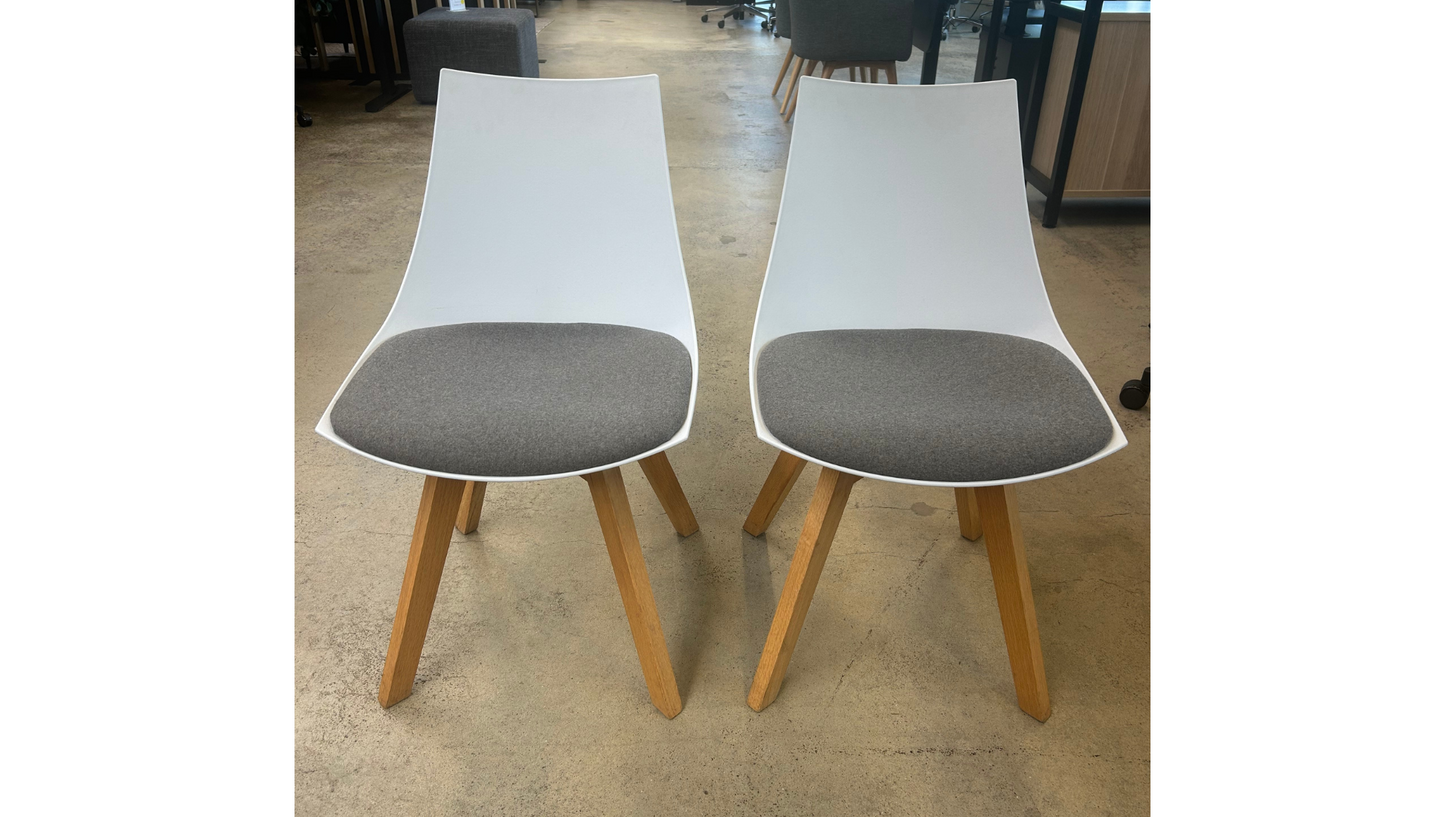 Luna White Chair Oak Base - Special - McGreals