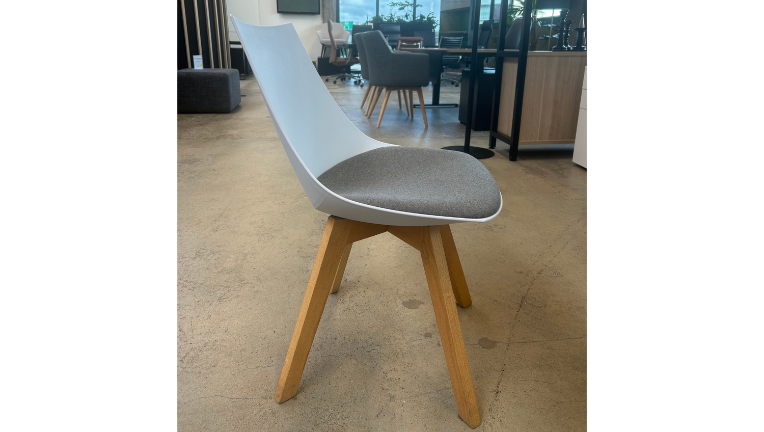 Luna White Chair Oak Base - Special - McGreals