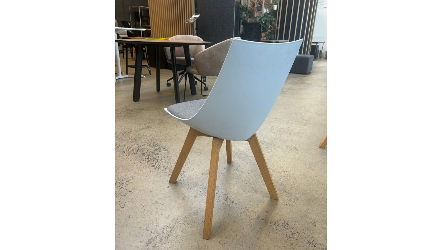 Luna White Chair Oak Base - Special - McGreals