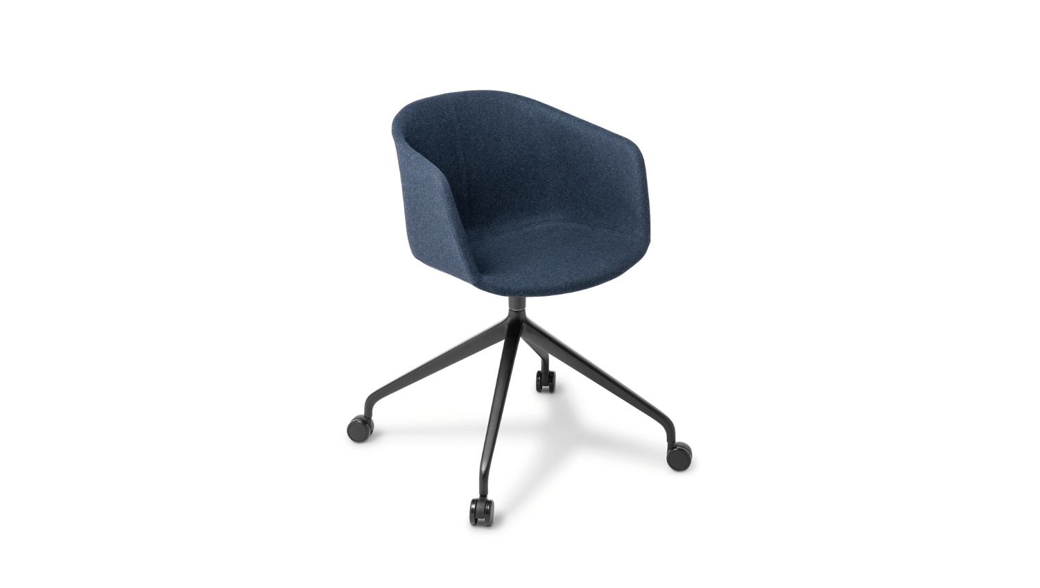 Seating Fully Upholstered / 4 Star Black Powder coated Castor base - Black frame / Black Max Tub Chair