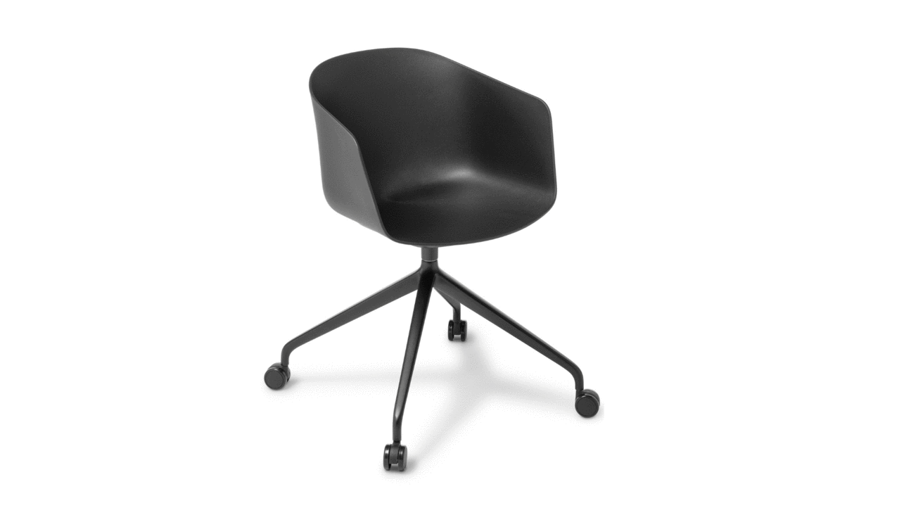 Seating Standard Seat / 4 Star Black Powder coated Castor base / Black Max Tub Chair