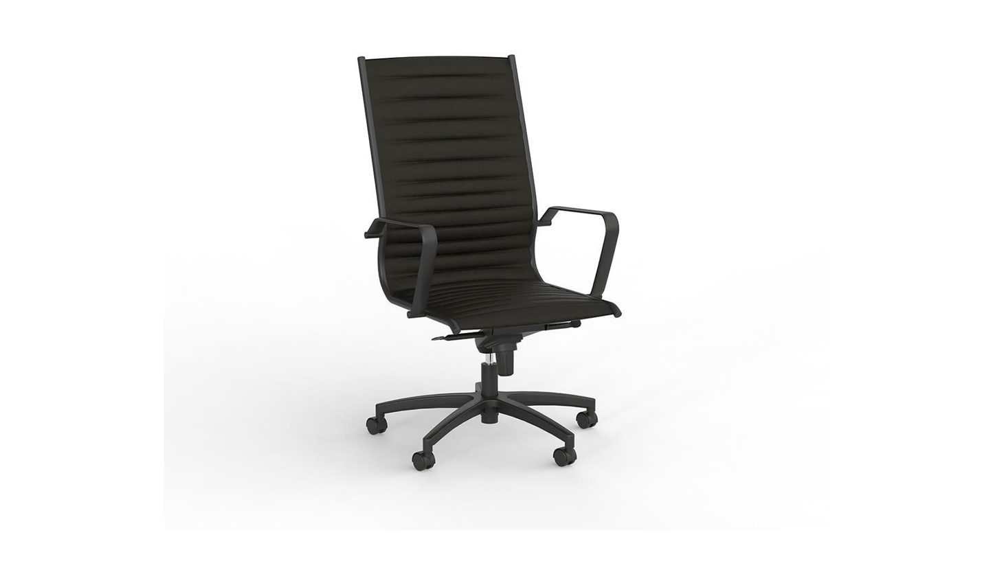 Seating Black / Black PU Met Highback Chair