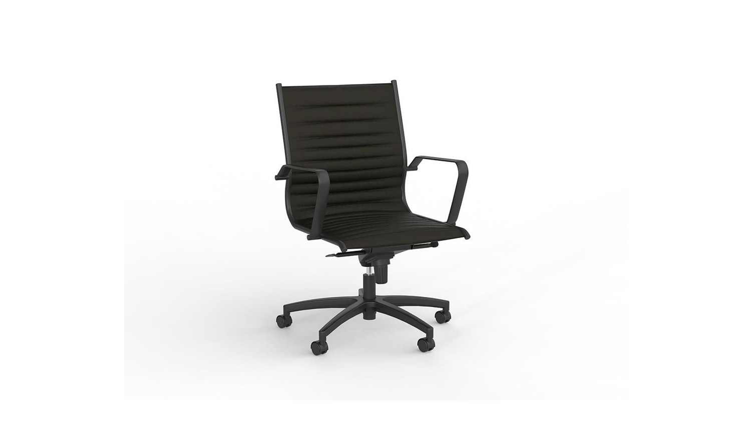 Seating Black / Black PU Met Midback Chair