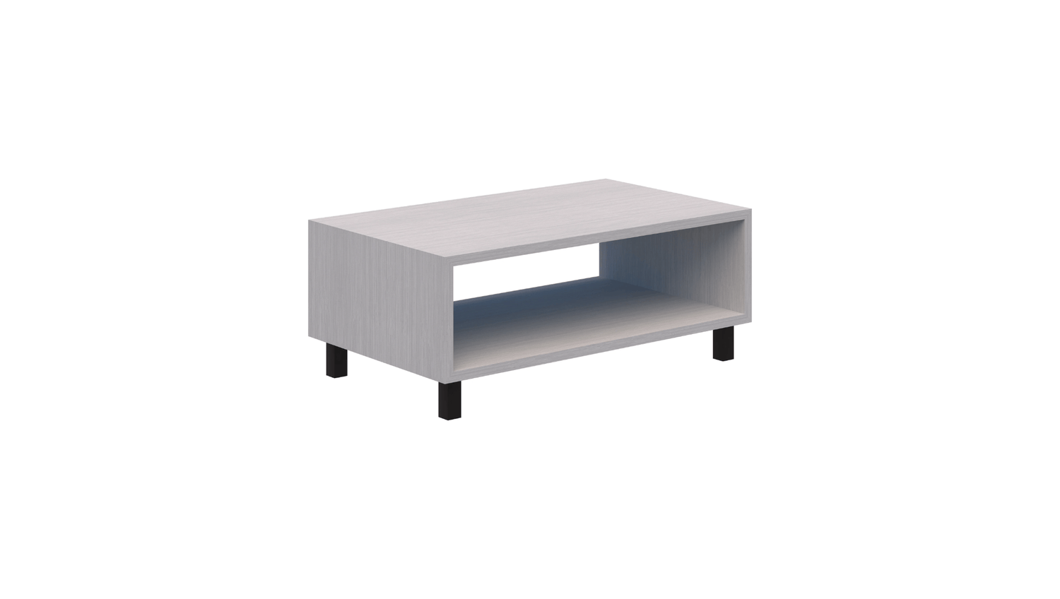Tables 1000L / Silver Strata / Black Modella II Box Coffee Table