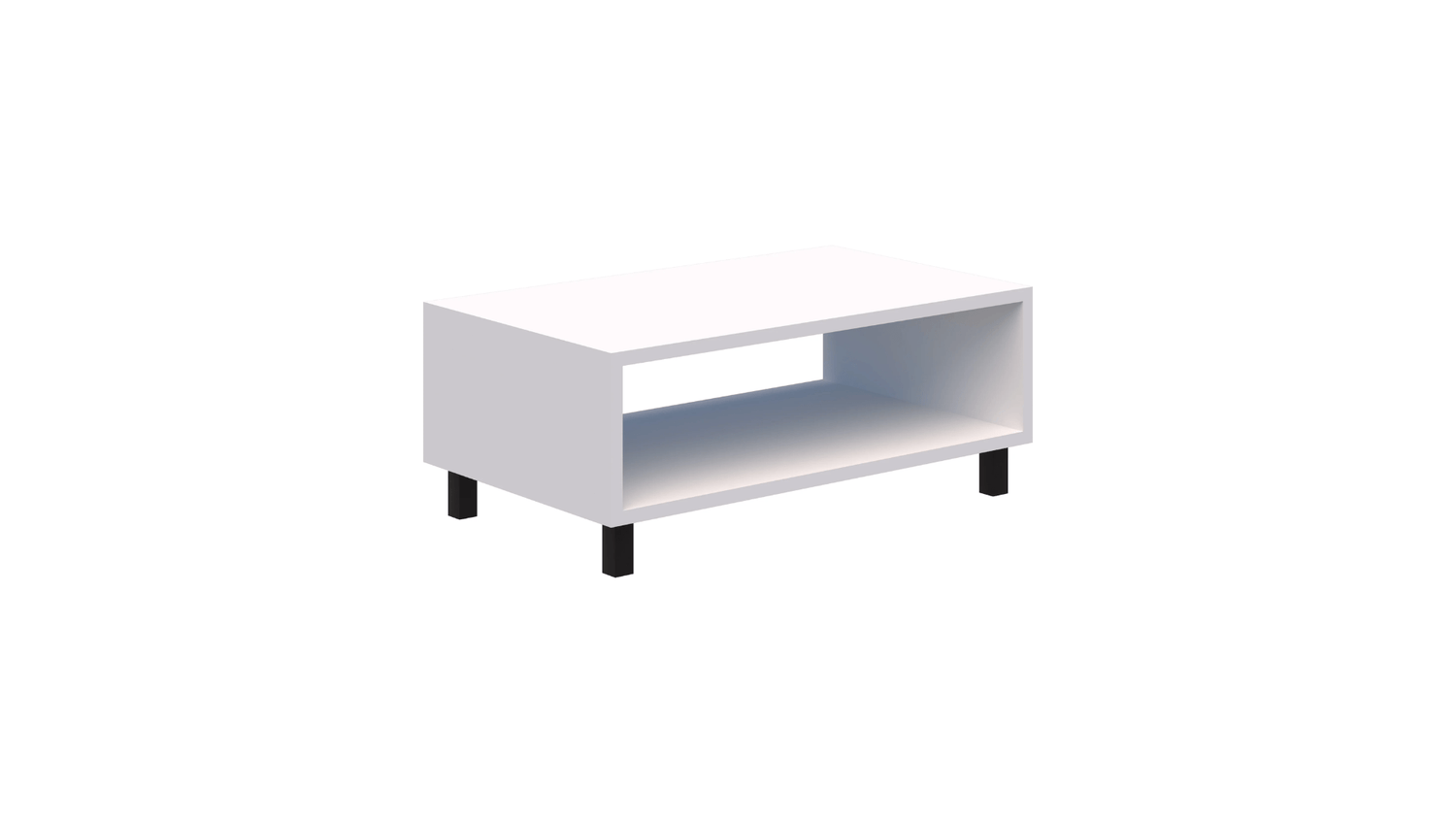 Tables 1000L / Snow / Black Modella II Box Coffee Table
