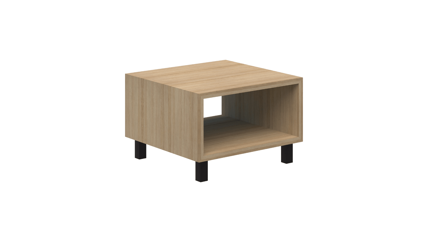 Tables 600L / Classic Oak / Black Modella II Box Coffee Table