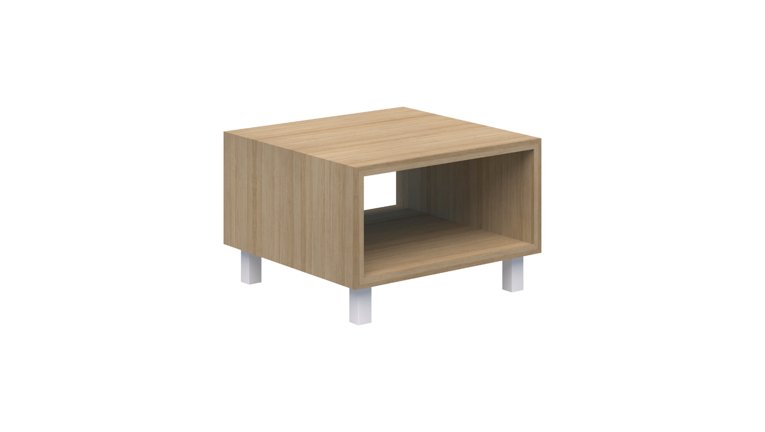 Tables 600L / Classic Oak / White Modella II Box Coffee Table