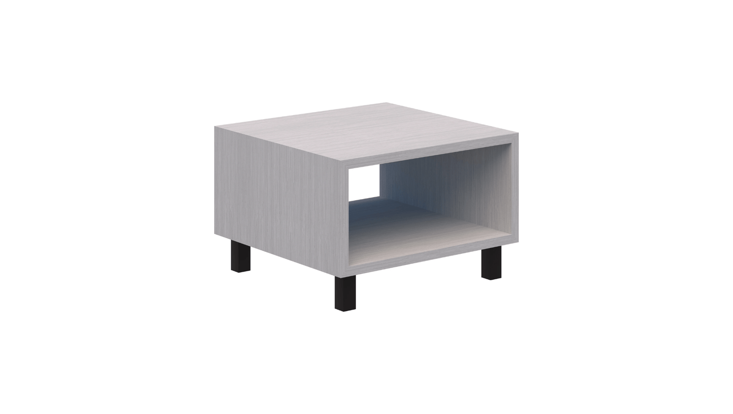 Tables 600L / Silver Strata / Black Modella II Box Coffee Table