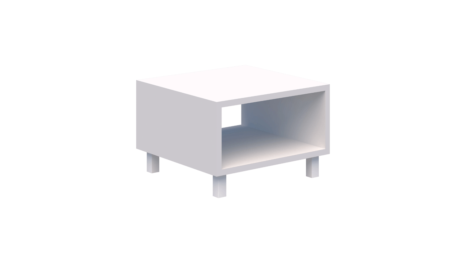 Tables 600L / Snow / White Modella II Box Coffee Table