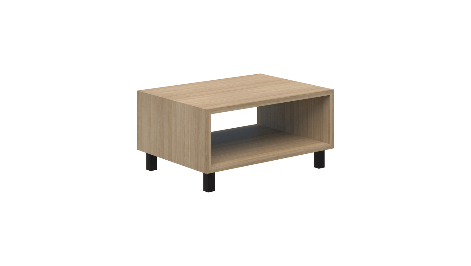 Tables 800L / Classic Oak / Black Modella II Box Coffee Table