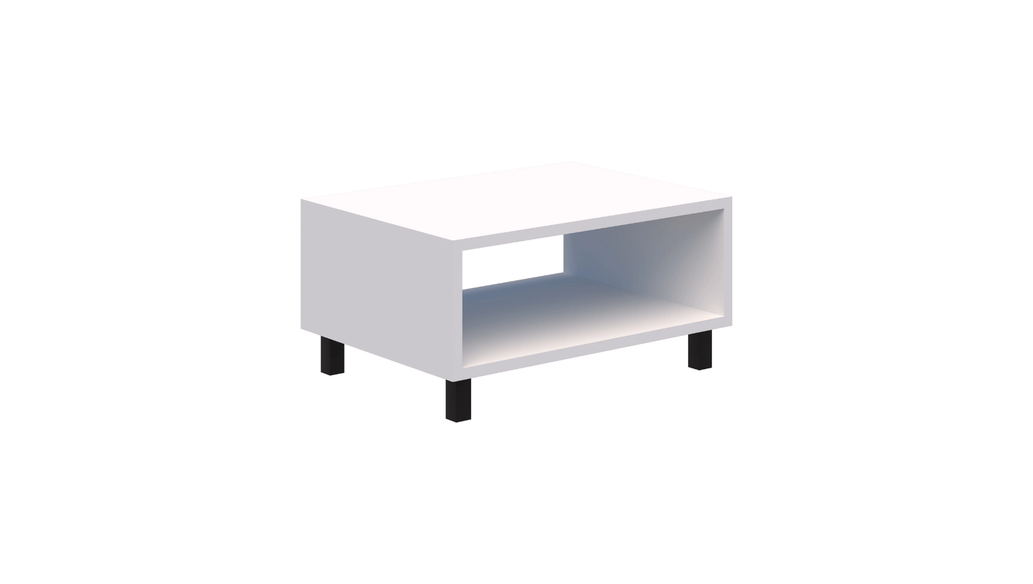 Tables 800L / Snow / Black Modella II Box Coffee Table