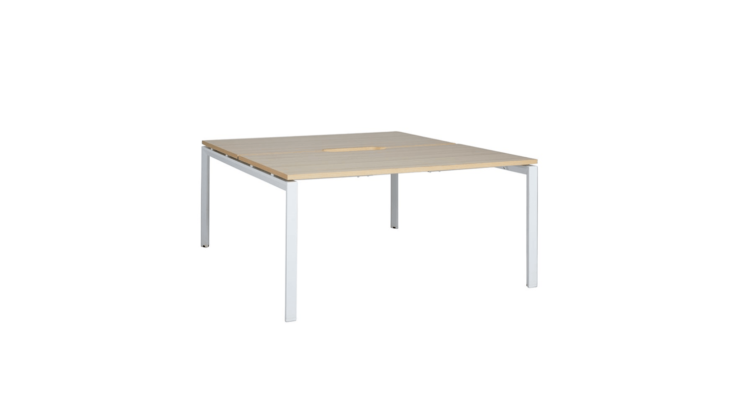 Desks 1500 x 800 / Autumn Oak / White Novah 2-User Shared Desk