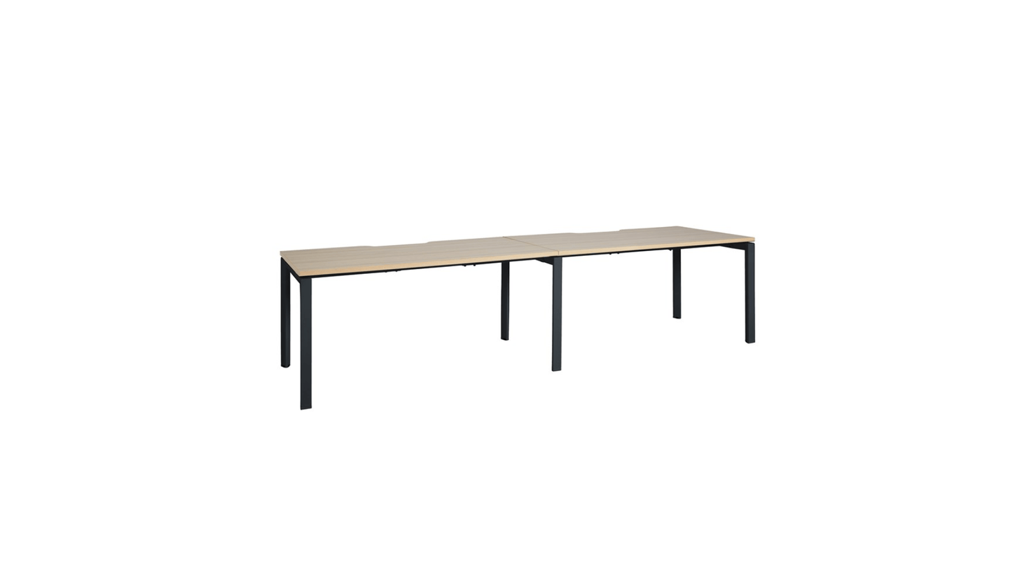 Desks 1500 x 800 / Autumn Oak / Black Novah 2-User Single-Sided Shared Desk