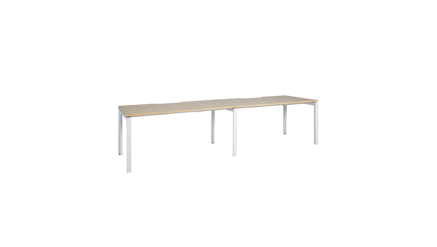 Desks 1500 x 800 / Autumn Oak / White Novah 2-User Single-Sided Shared Desk