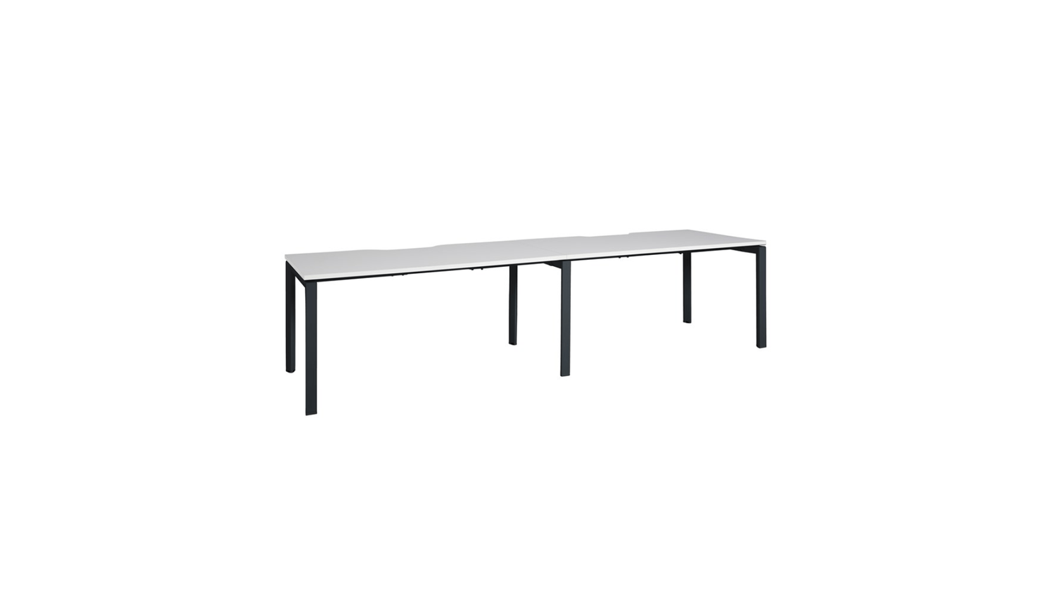 Desks 1500 x 800 / White / Black Novah 2-User Single-Sided Shared Desk