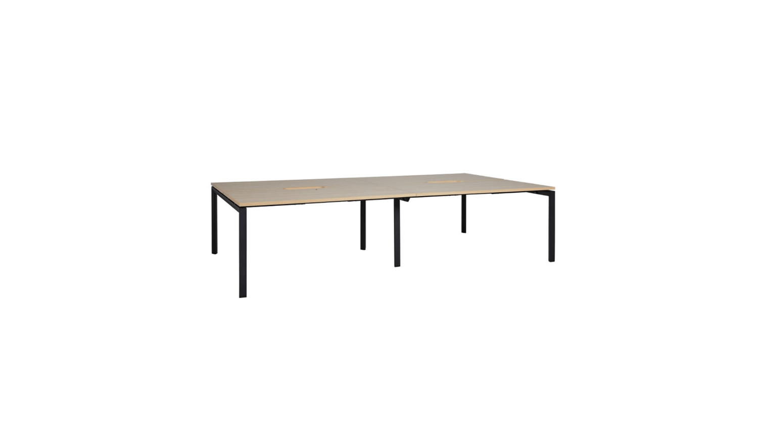 Desks 1500 x 800 / Autumn Oak / Black Novah 4-User Shared Desk
