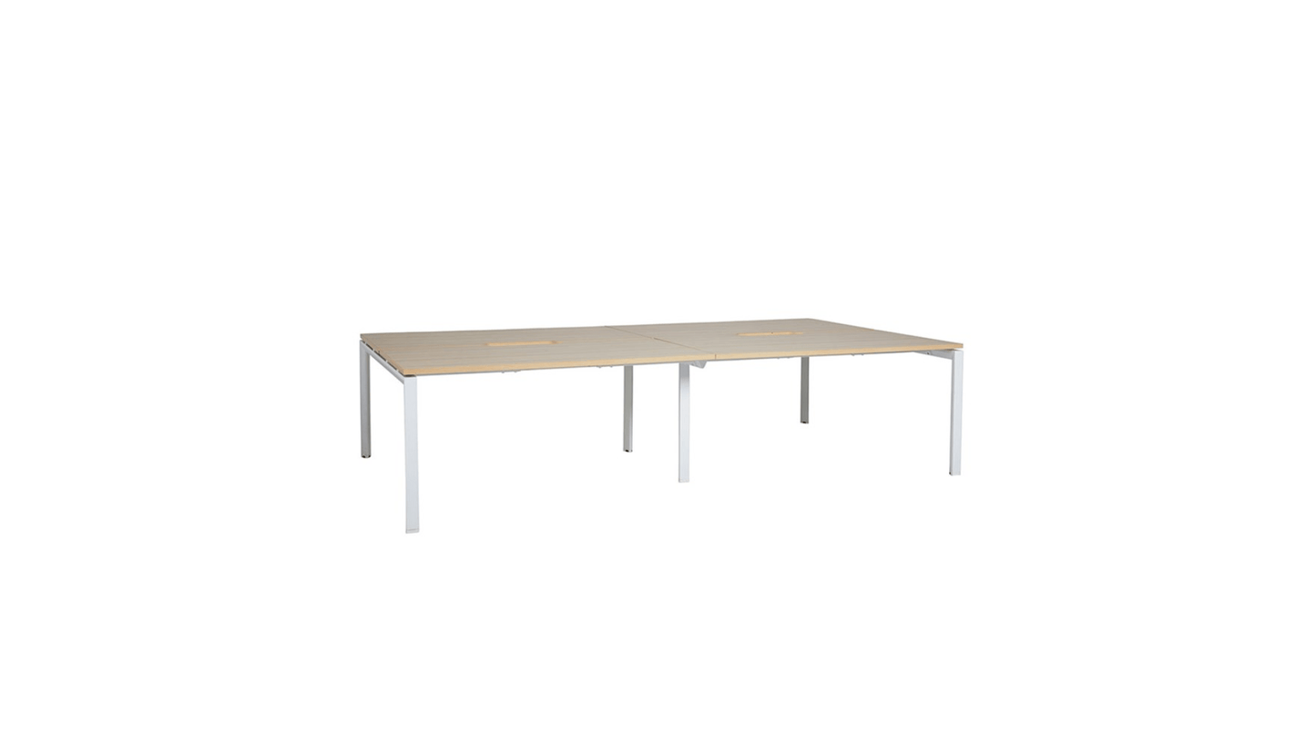 Desks 1500 x 800 / Autumn Oak / White Novah 4-User Shared Desk
