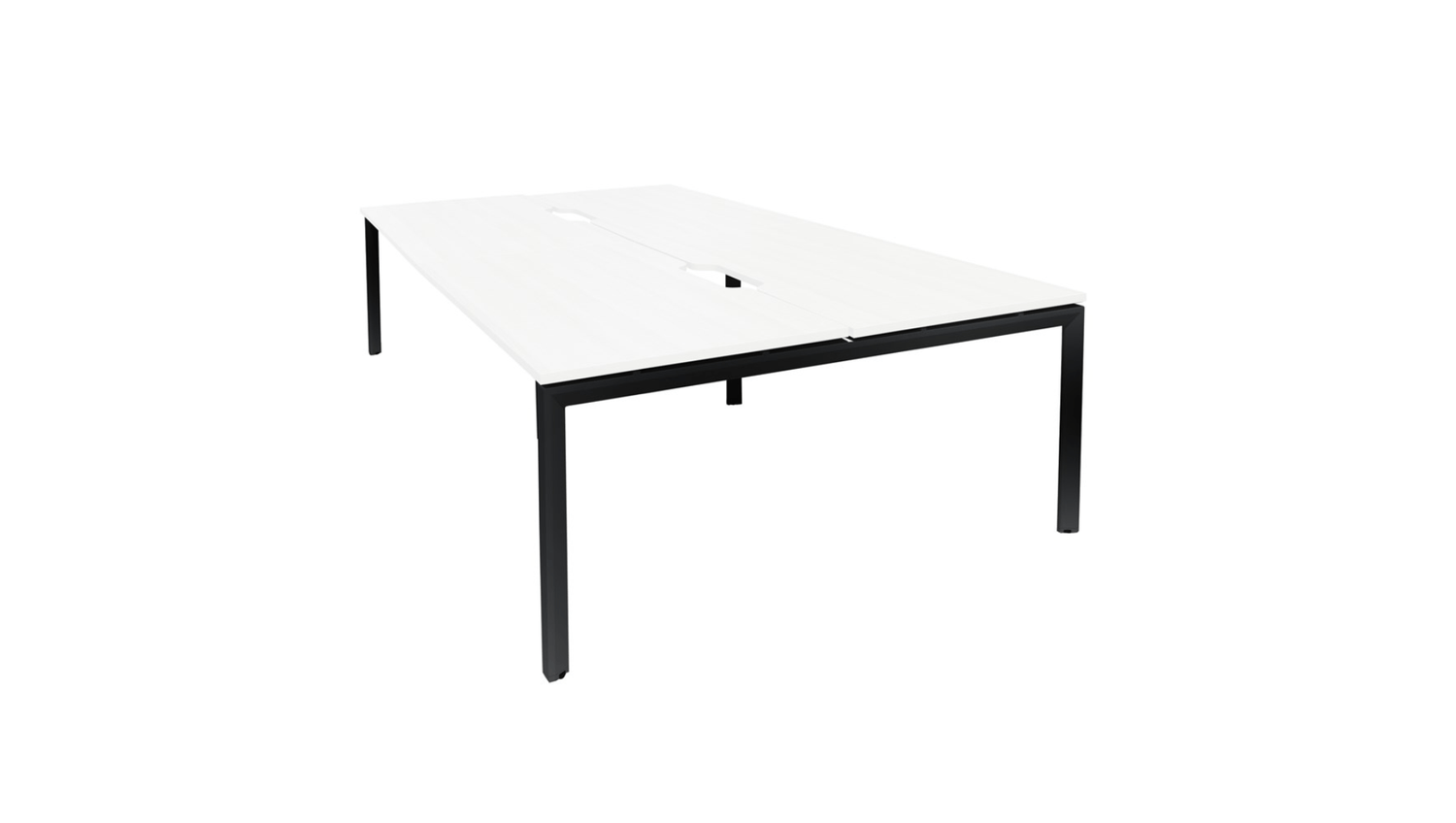 Desks 1500 x 800 / White / Black Novah 4-User Shared Desk