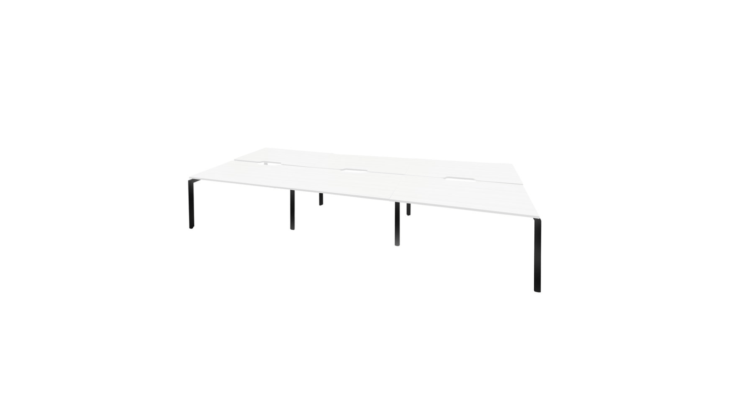 Desks 1500 x 800 / White / Black Novah 6-User Shared Desk