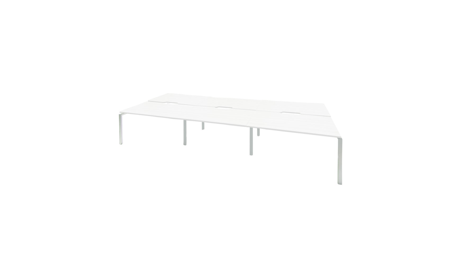 Desks 1500 x 800 / White / White Novah 6-User Shared Desk