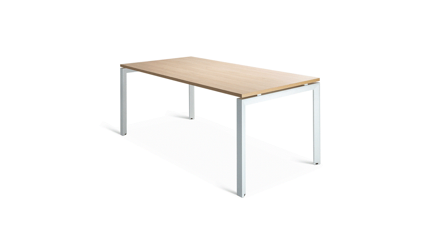 Tables 1600w x 800d / Autumn Oak / White Novah Meeting Table