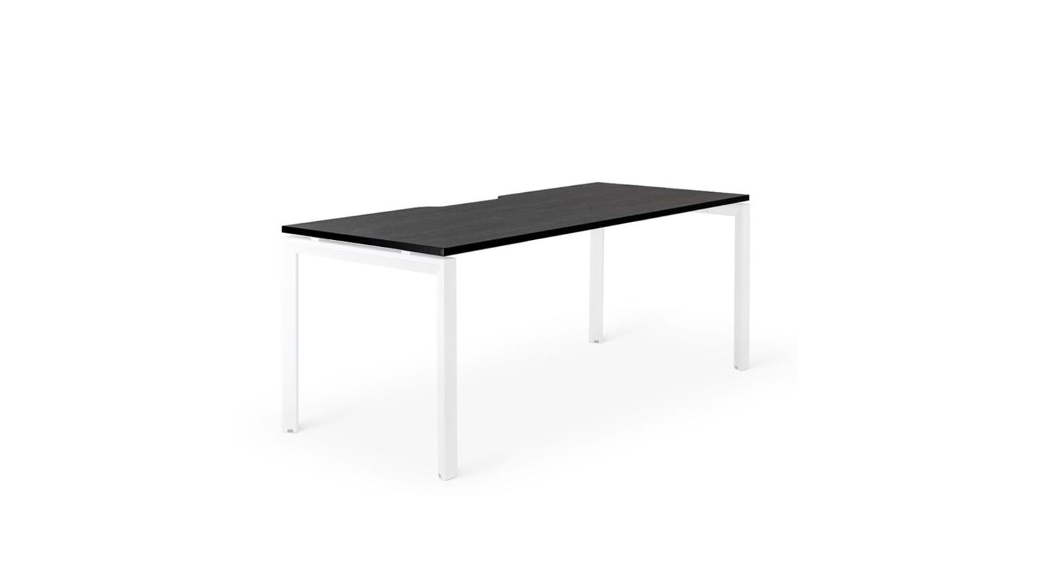 Tables 1600w x 800d / Black Woodgrain / White Novah Meeting Table
