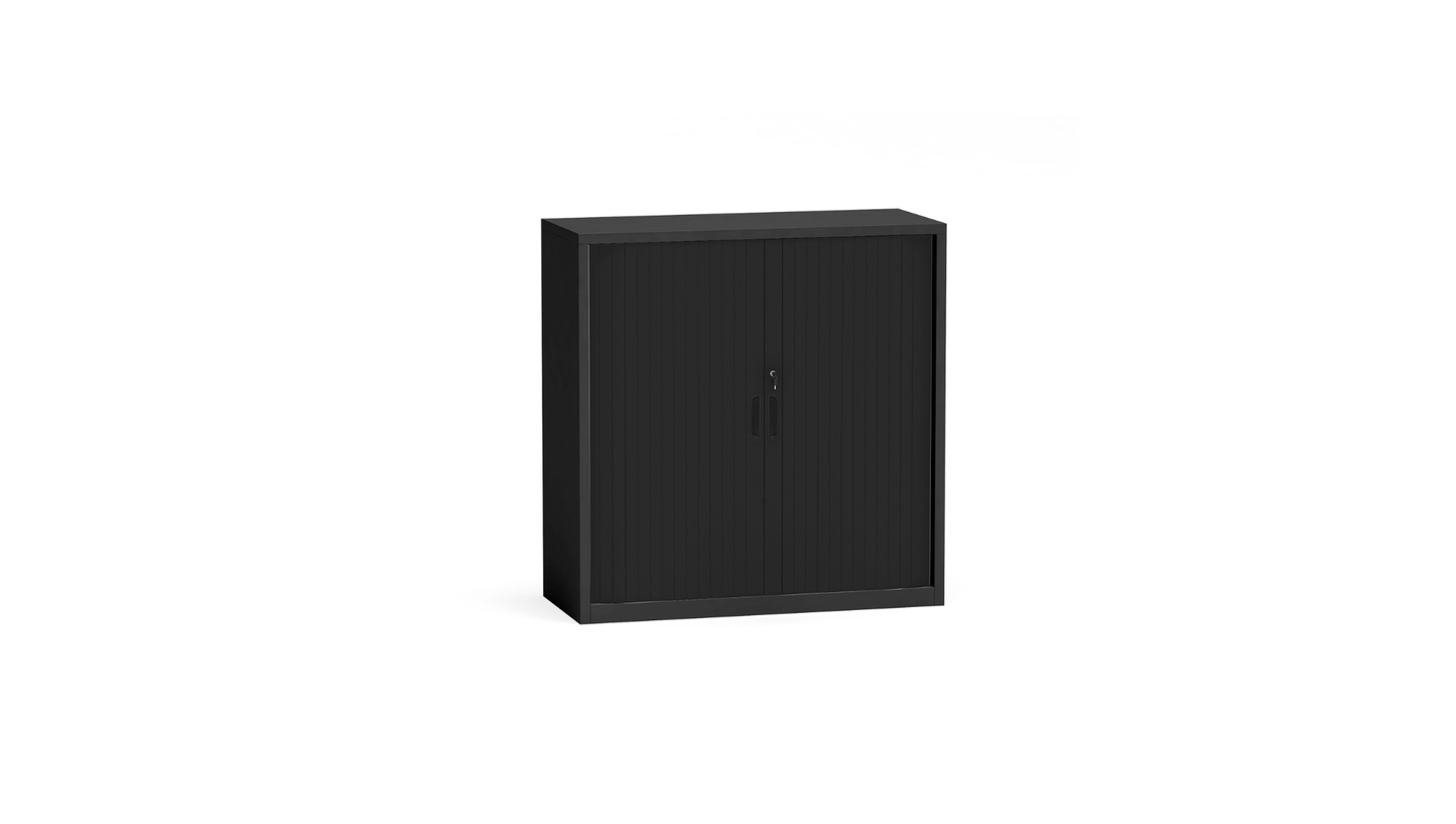 1020H x 900W x 500D / Black Order Tambour Cupboard
