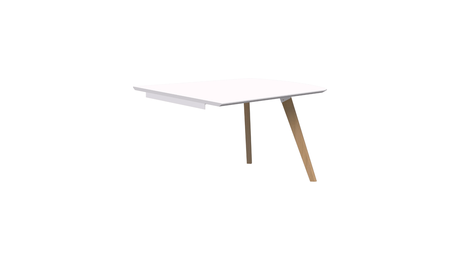 Tables 1200 x 1000 / Tasmanian Ash / Snow Velvet Oslo Trapezium Wall mounted Table