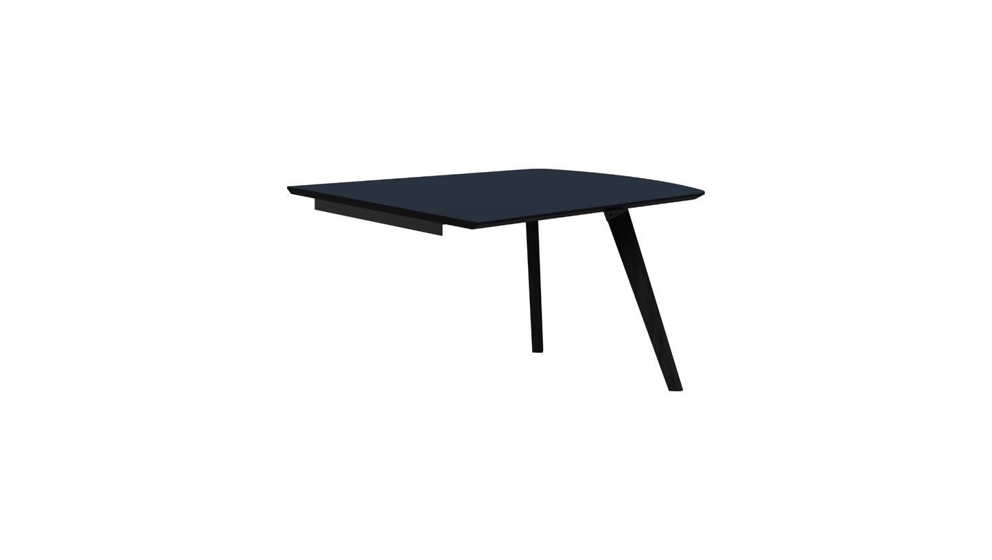 Tables 1200 x 1000 / Tasmanian Ash Stained Black / Black Velvet Soft Matt HPL Oslo Trapezium Wall mounted Table