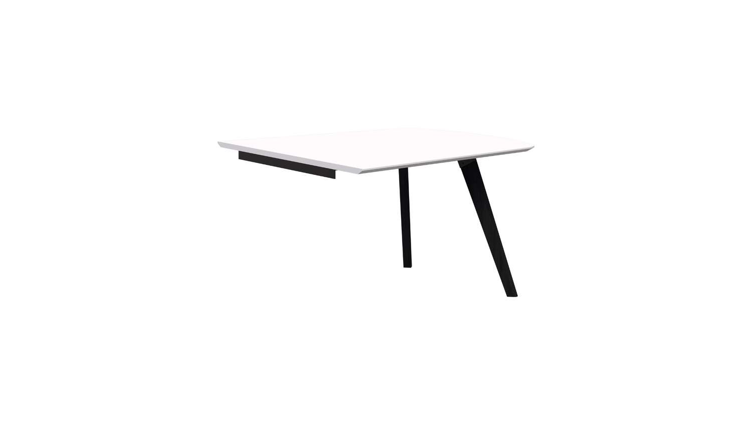 Tables 1200 x 1000 / Tasmanian Ash Stained Black / Snow Velvet Oslo Trapezium Wall mounted Table