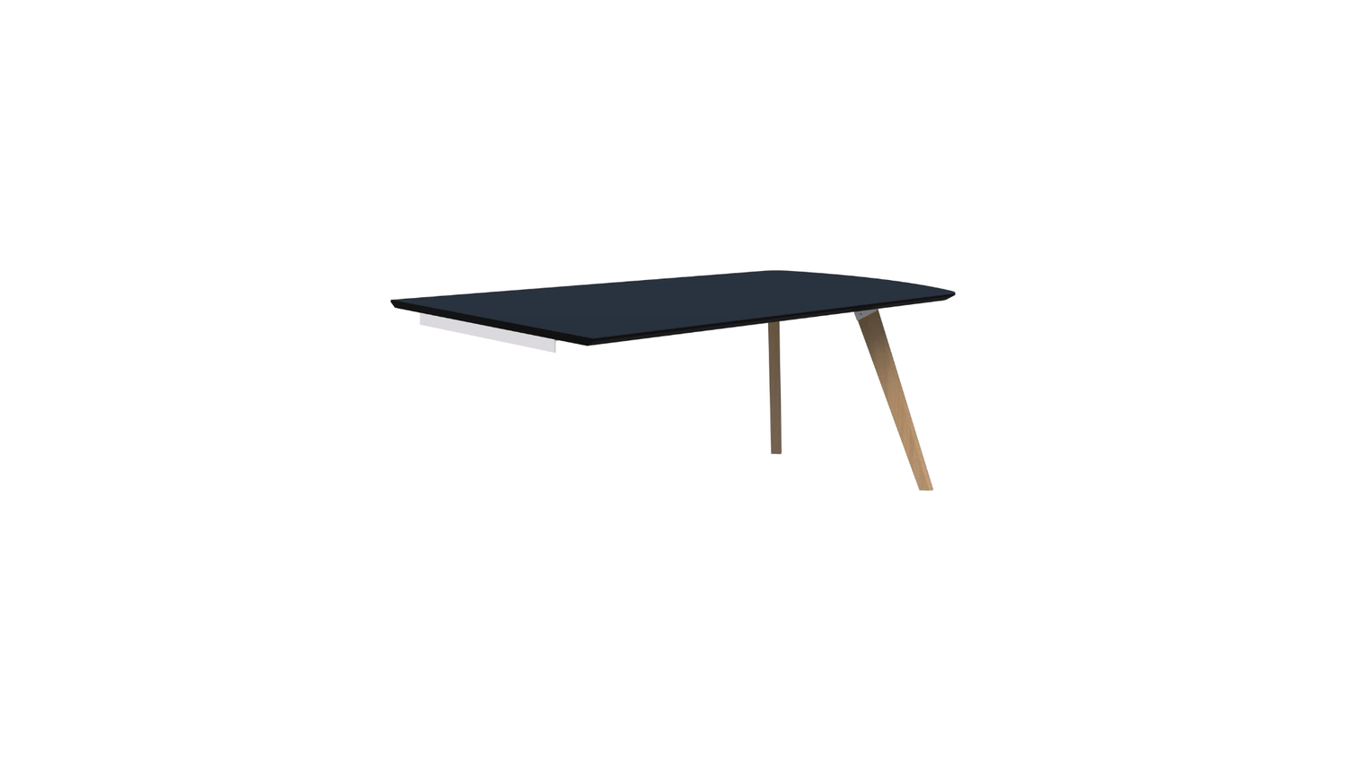 Tables 1800 x 1000 / Tasmanian Ash / Black Velvet Soft Matt HPL Oslo Trapezium Wall mounted Table